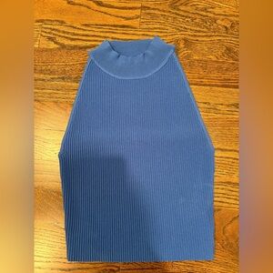 Aritzia Babaton Royal Blue Ribbed Knit Top